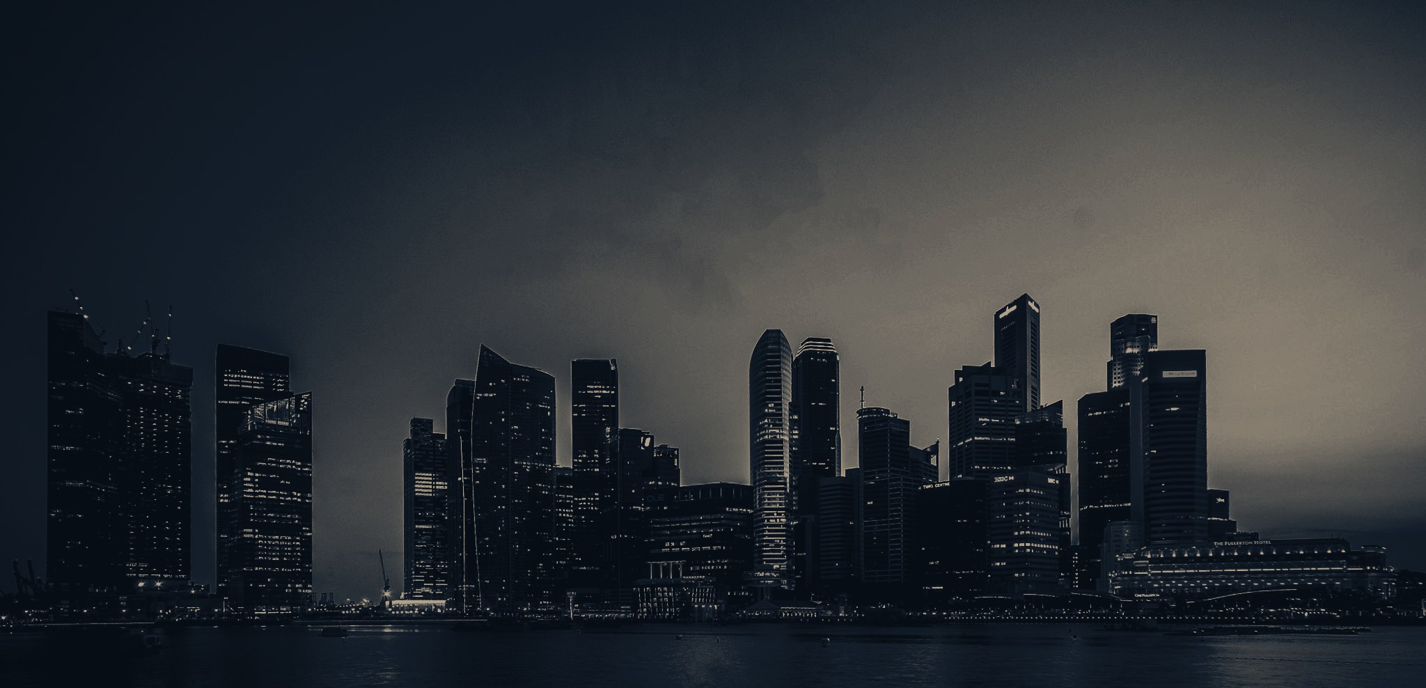 Singapore central business district at night